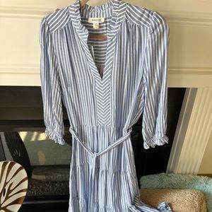 Blue and White Striped Dress